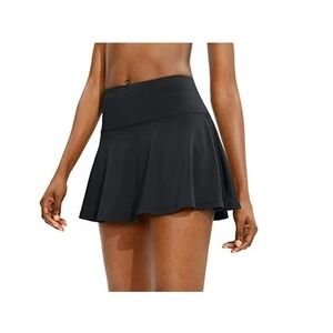 SANTINY Golf Tennis Skort Womens XL Black NWT Quick Dry Stretch Pockets Athletic